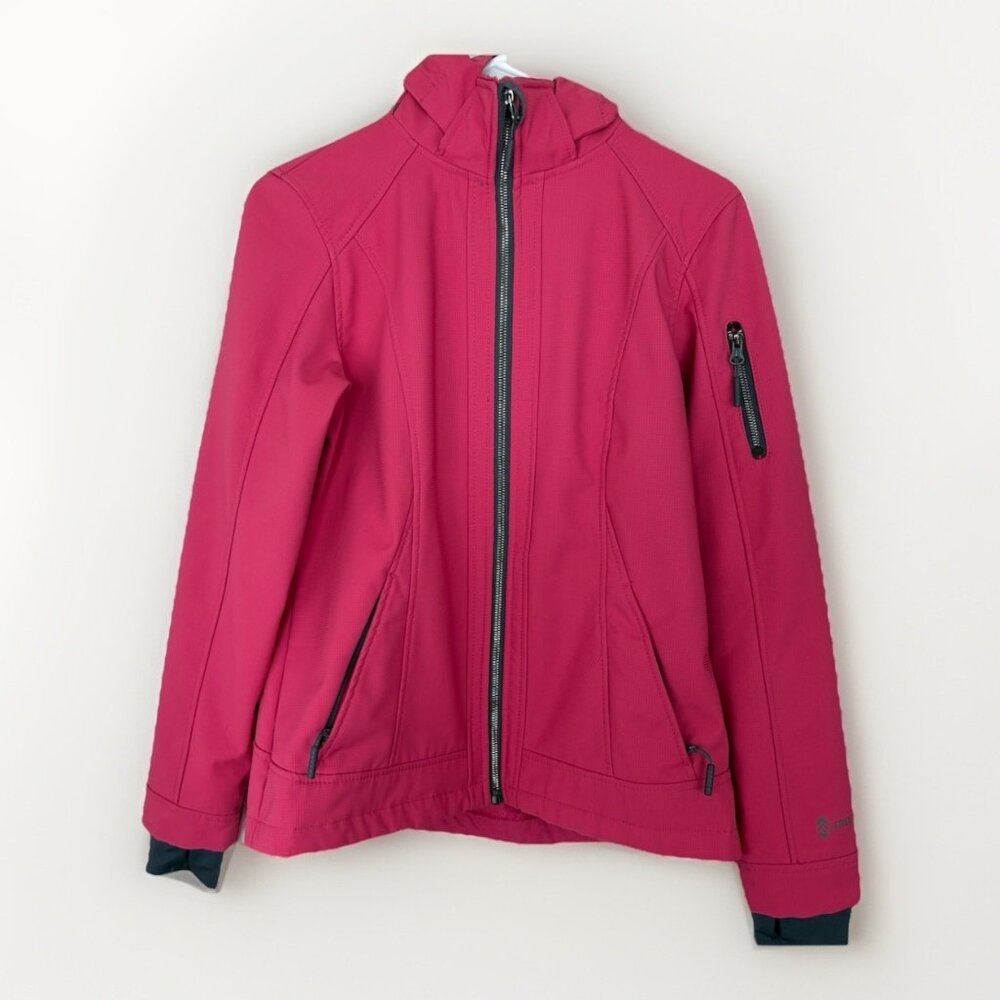 Free Country Softshell Jacket Women's S Full Zip Fleece Lined Red Coat